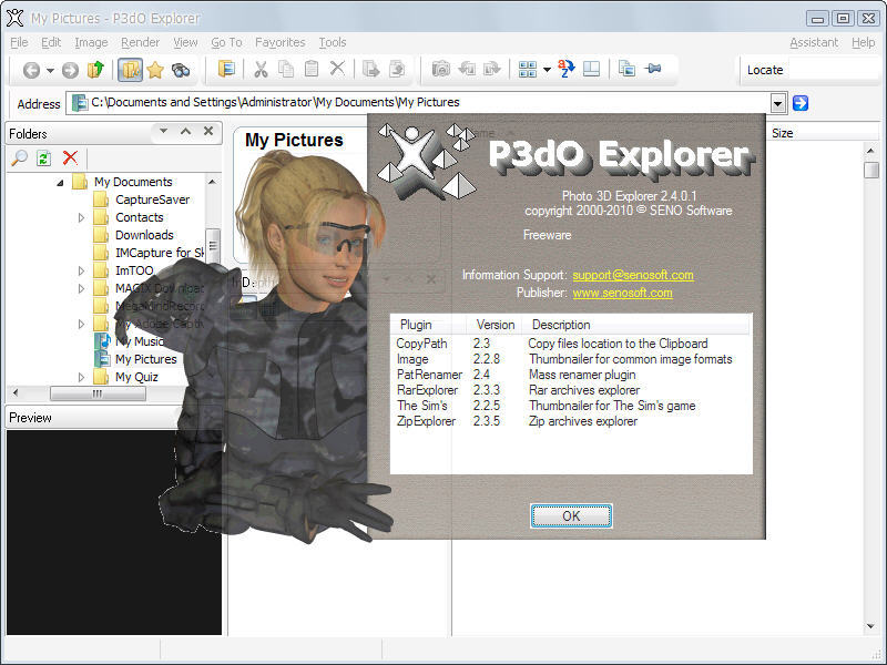 P3dO Explorer 2.4 : Main window