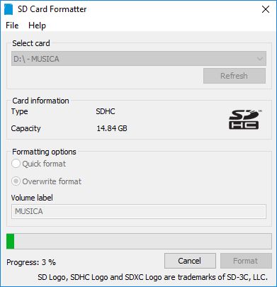 SD Card Formatter 5.0 : Complete overwrite
