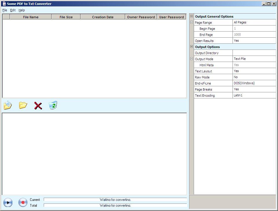 Some PDF to Text Converter 2.0 : Main Interface