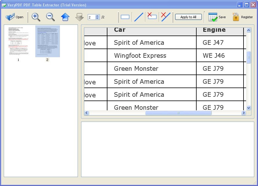 VeryPDF PDF Table Extractor 2.0 : Main Window