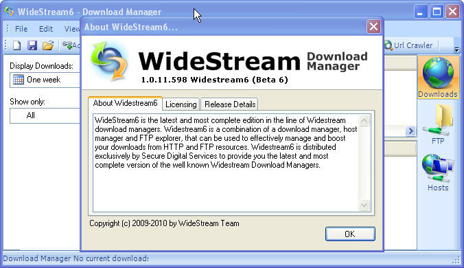 Widestream6 1.0 : Main View