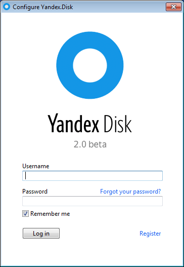 Yandex.Disk 2.0 beta : Configure Disk
