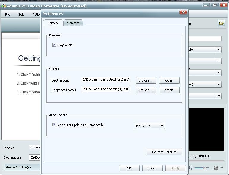 4Media PS3 Video Converter 3.1 : Selecting files