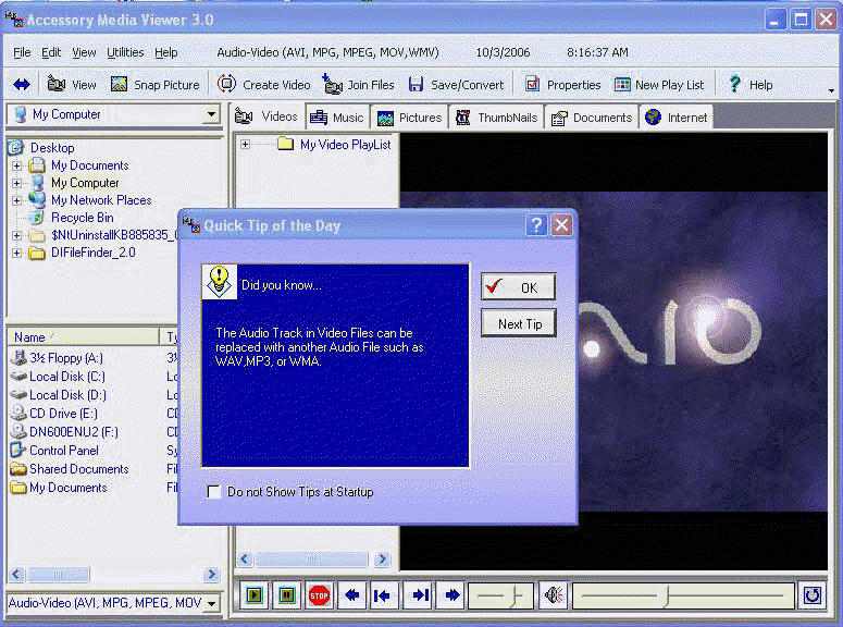 Accessory Media Viewer 3.0 : Main Window