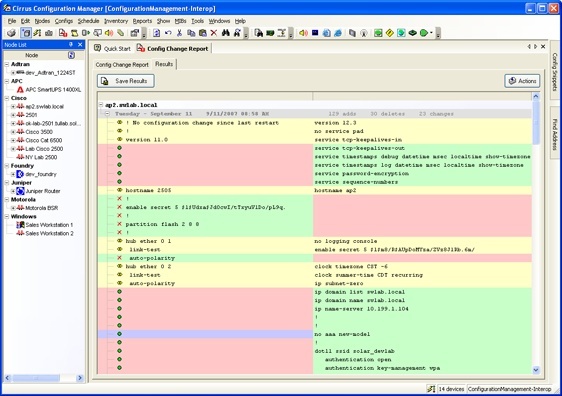 Cirrus Configuration Manager 3.5 : Main Window