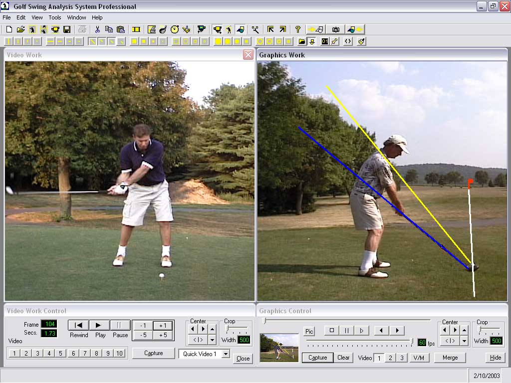 Golf Swing Analysis System Professional 3.0 : Main window