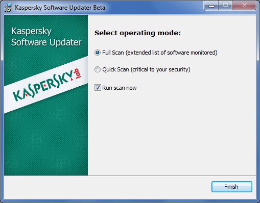 Kaspersky Software Updater Beta 1.5 beta : Scan Types