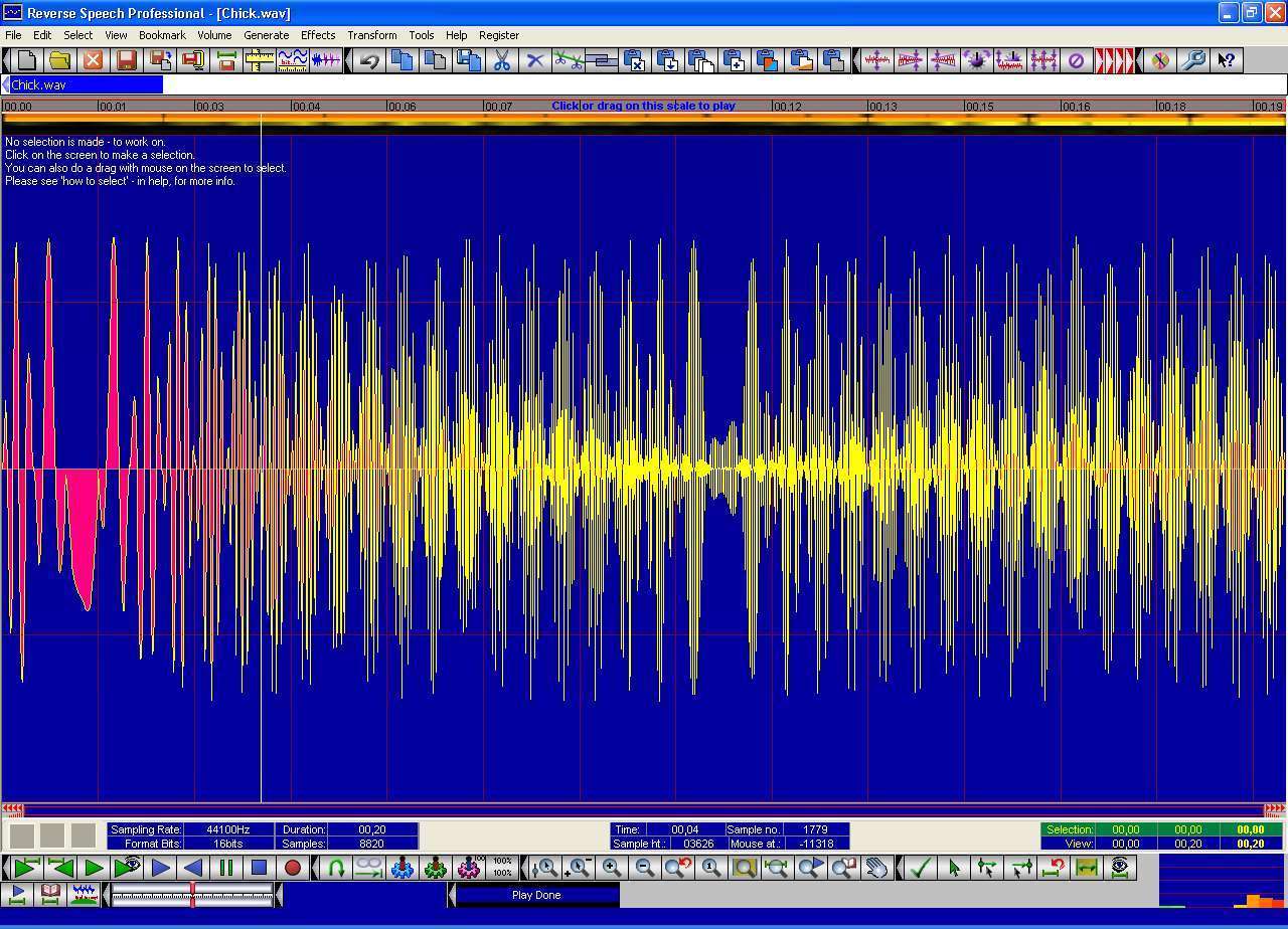 Reverse Speech Professional 2.5 : Playing an Audio File
