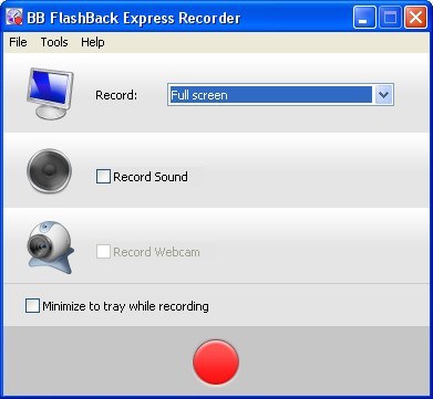 BB FlashBack Express 4.1 : Main Window