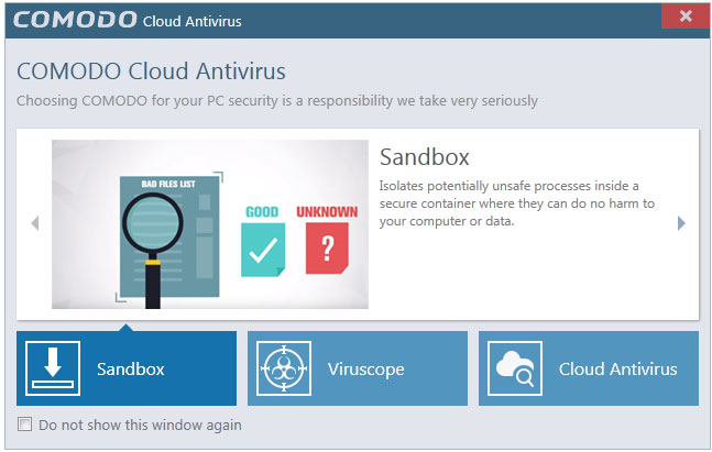 COMODO Cloud Antivirus 1.2 : Sandbox