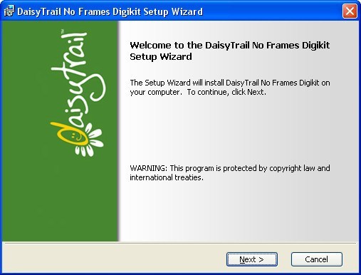 DaisyTrail No Frames Digikit 1.0 : Installation Window