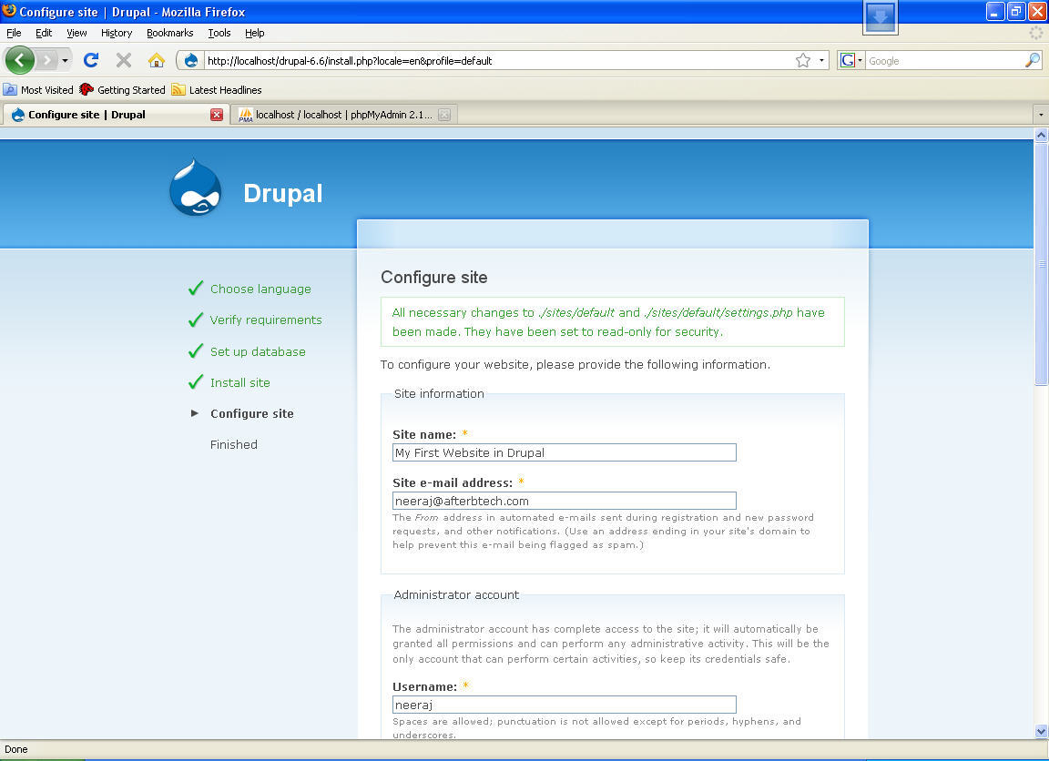 Drupal 6.6 : Site Configuration