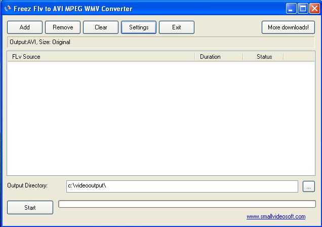 Flv to AVI/MPEG/WMV Converter 1.4 : general view