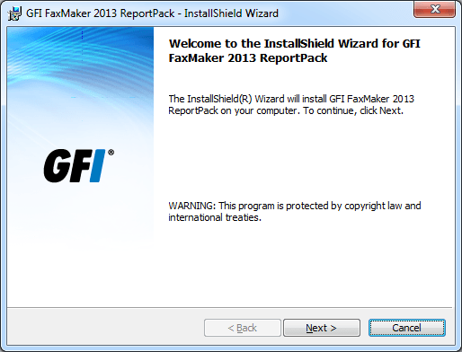 GFI FAXmaker ReportPack 1.0 : Main window