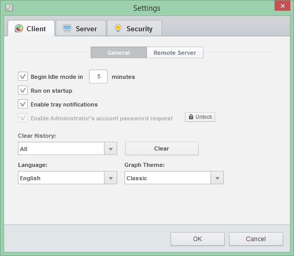 GlassWire 1.2 : Client Settings