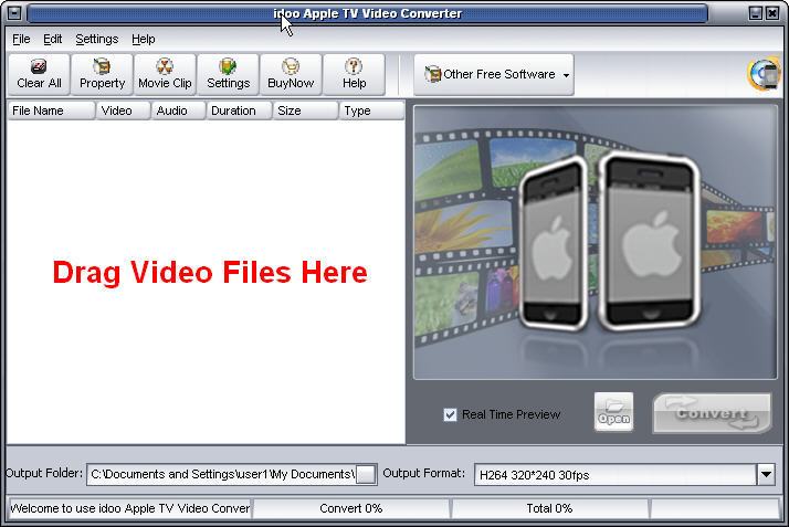 idoo flv Video Converter 3.0 : Main window