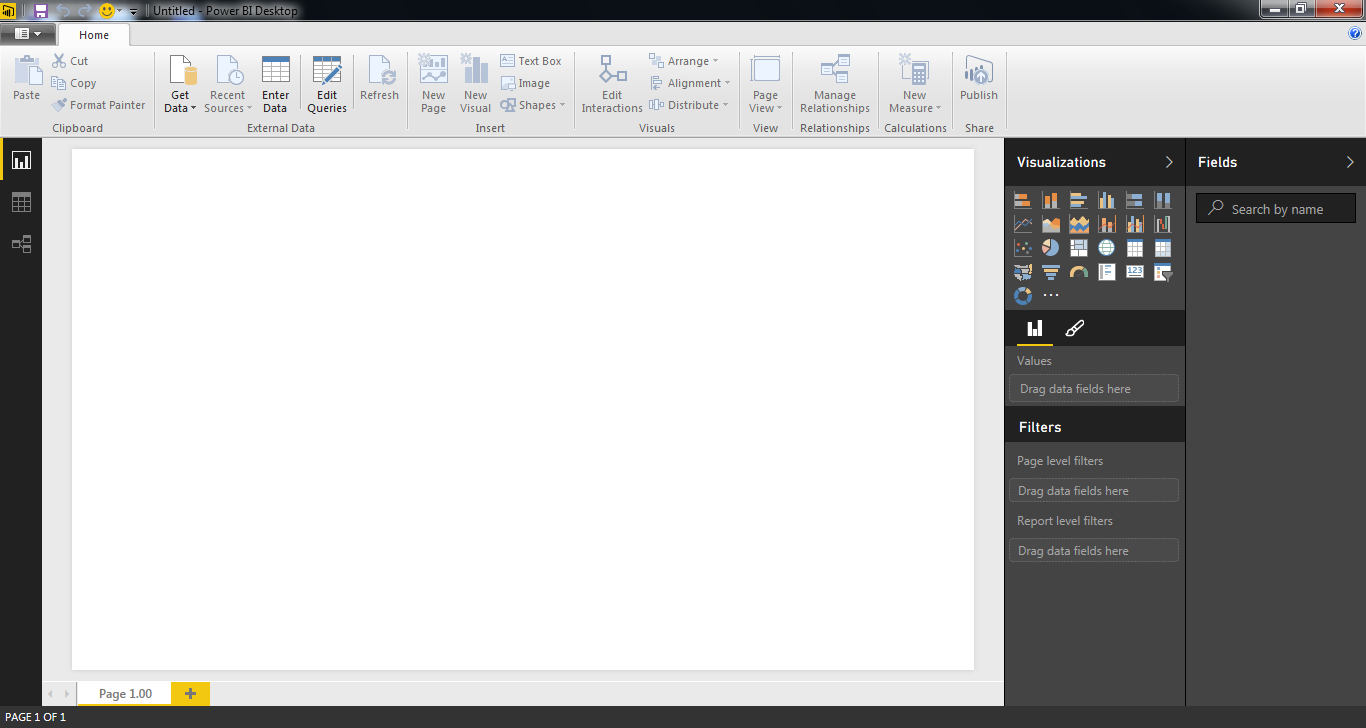 Microsoft Power BI Desktop 2.3 : Main window