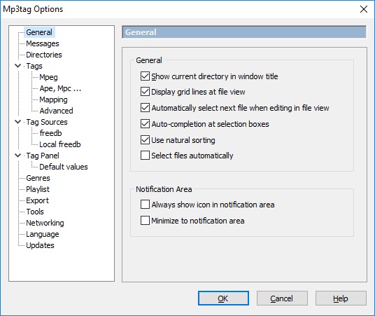 Mp3tag 2.8 : General Options