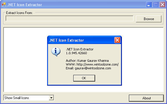 .NET Icon Extractor 1.0 : About screen