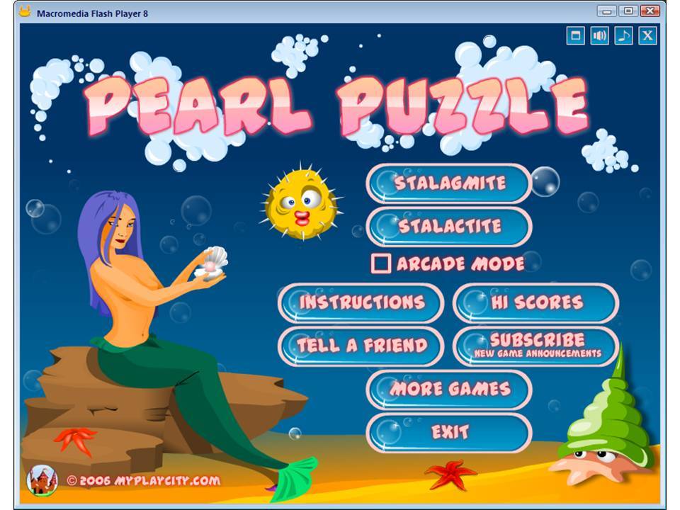 Pearl Puzzle 8.0 : Game Main Screen