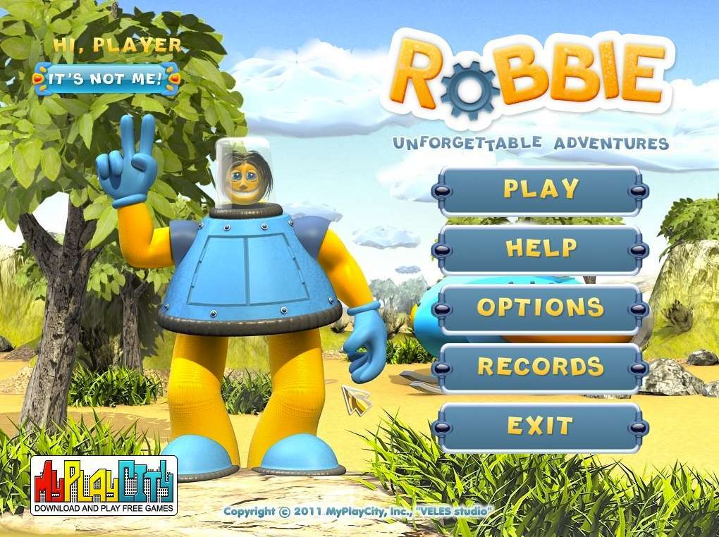 Robbie - Unforgettable Adventures 1.0 : Main menu