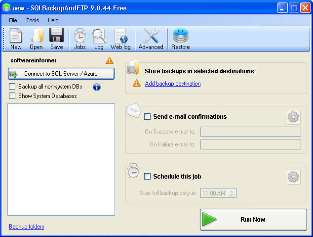 SQL Backup аnd FTP 9.0 : Main Window