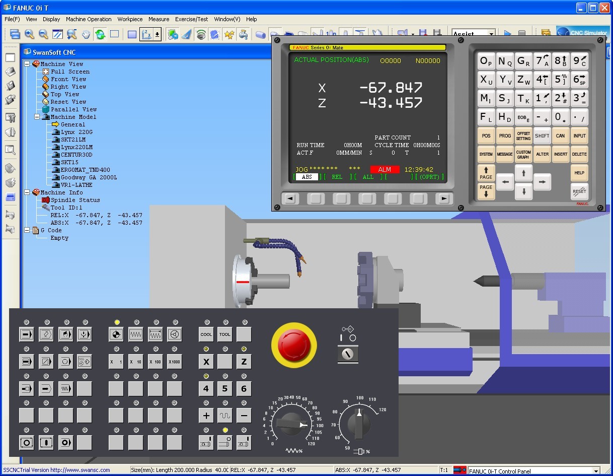 Swansoft CNC Simulator 6.9 : Project Window