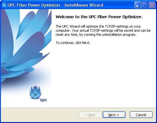 UPC Fiber Power Optimizer 1.0 : Program's installation