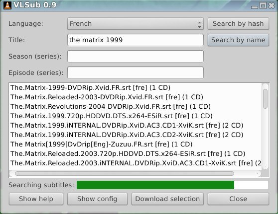 VLC VLCSub 0.9 : Main Window