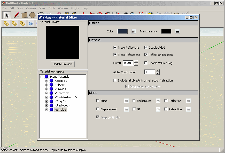 V-Ray for SketchUp 1.0 : Material Editor