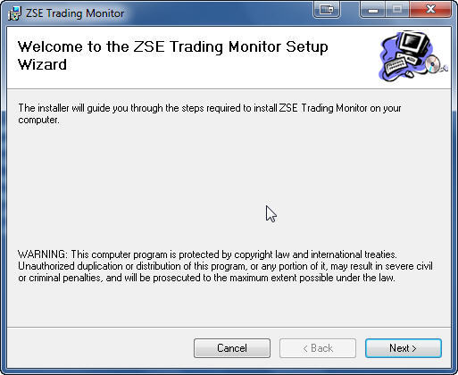 ZSE Trading Monitor 4.7 : Main window