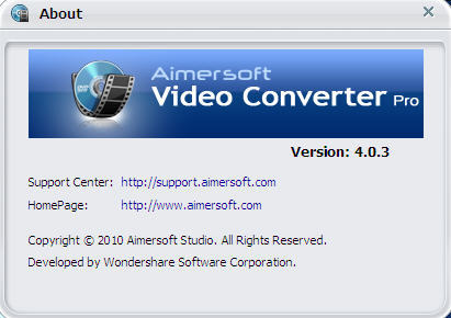 Aimersoft Video Converter Professional 4.0 : General View