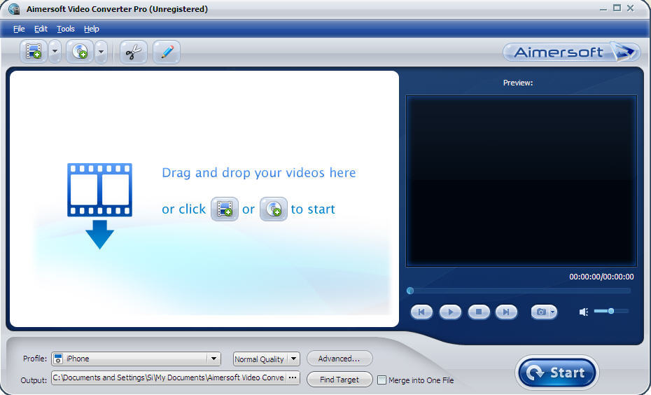 Aimersoft Video Converter Professional 4.0 : General View