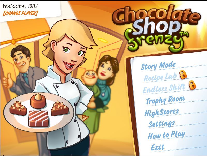Chocolate Shop Frenzy : Main menu