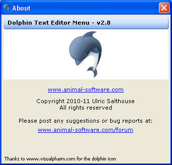 Dolphin Text Editor Menu 2.8 : Main window