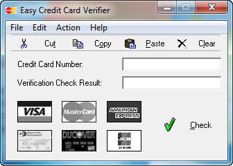 Easy Credit Card Verifier 1.1 : Main window