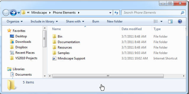 Mindscape Phone Elements 1.0 : Main window