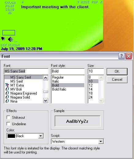Absolute Futurity Desktop-3D Notes 3.0 : Font Change