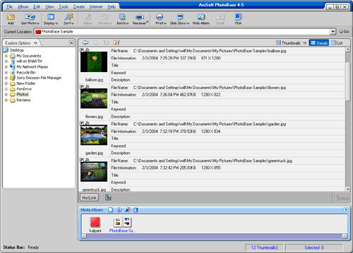 ArcSoft PhotoBase : Detailed view of photos