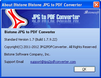Bistone JPG to PDF Converter 1.7 : About