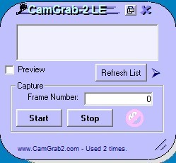 CamGrab-2LE 1.0 : Main window
