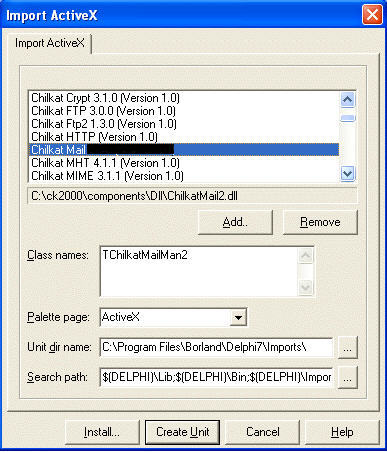Chilkat IMAP ActiveX 3.2 : Main Window