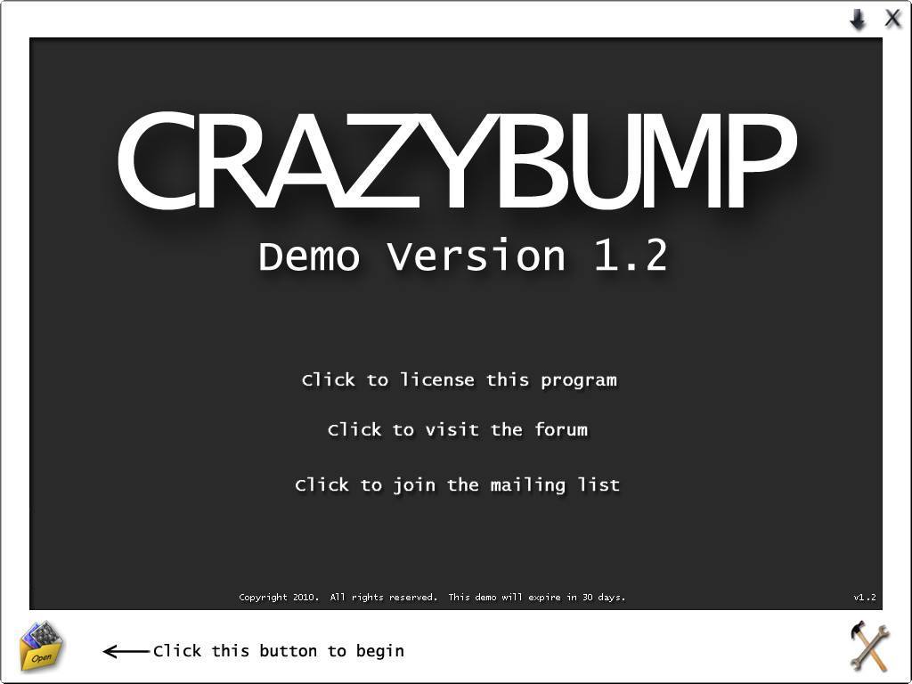 Crazybump 1.2 : Main Window