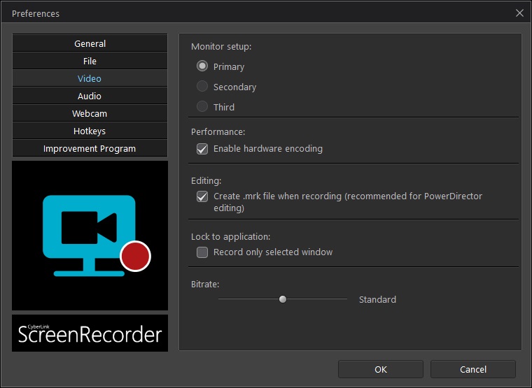 CyberLink Screen Recorder 3.0 : Video Options