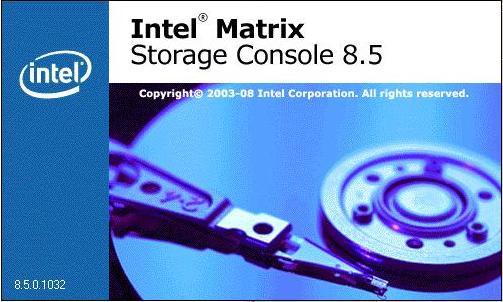 Intel® Matrix Storage Manager : Startup Console Screen