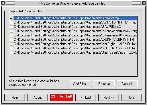 MP3 Converter Simple 3.1 : Batch converter