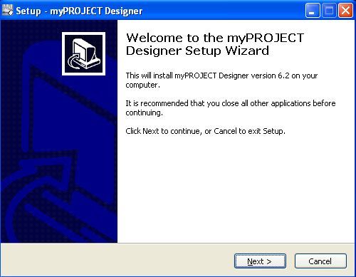 myPROJECT Designer 6.2 : Setup Window