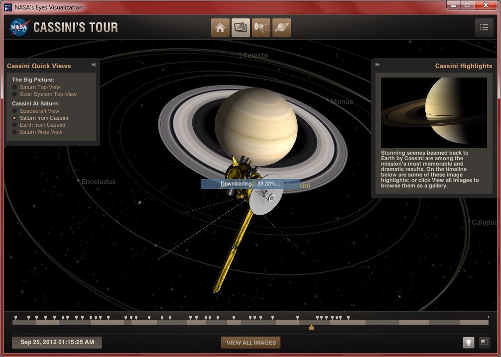 NASA's Eyes 1.0 beta : Solar System Missions