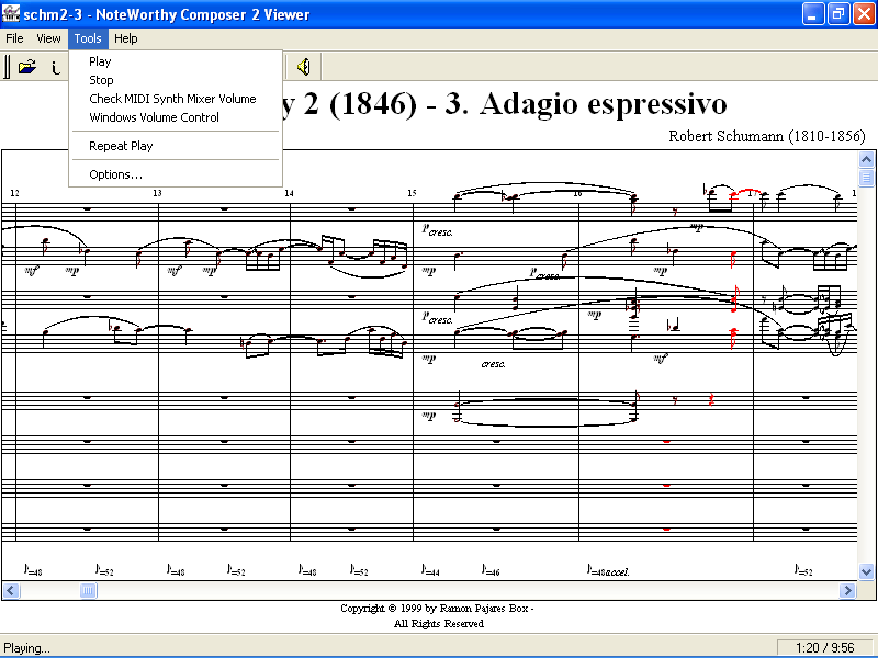 NoteWorthy Composer Viewer 2.0 : Playing