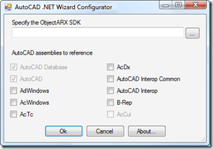 ObjectARX Wizards for AutoCAD 2012 11.0 : Main Window